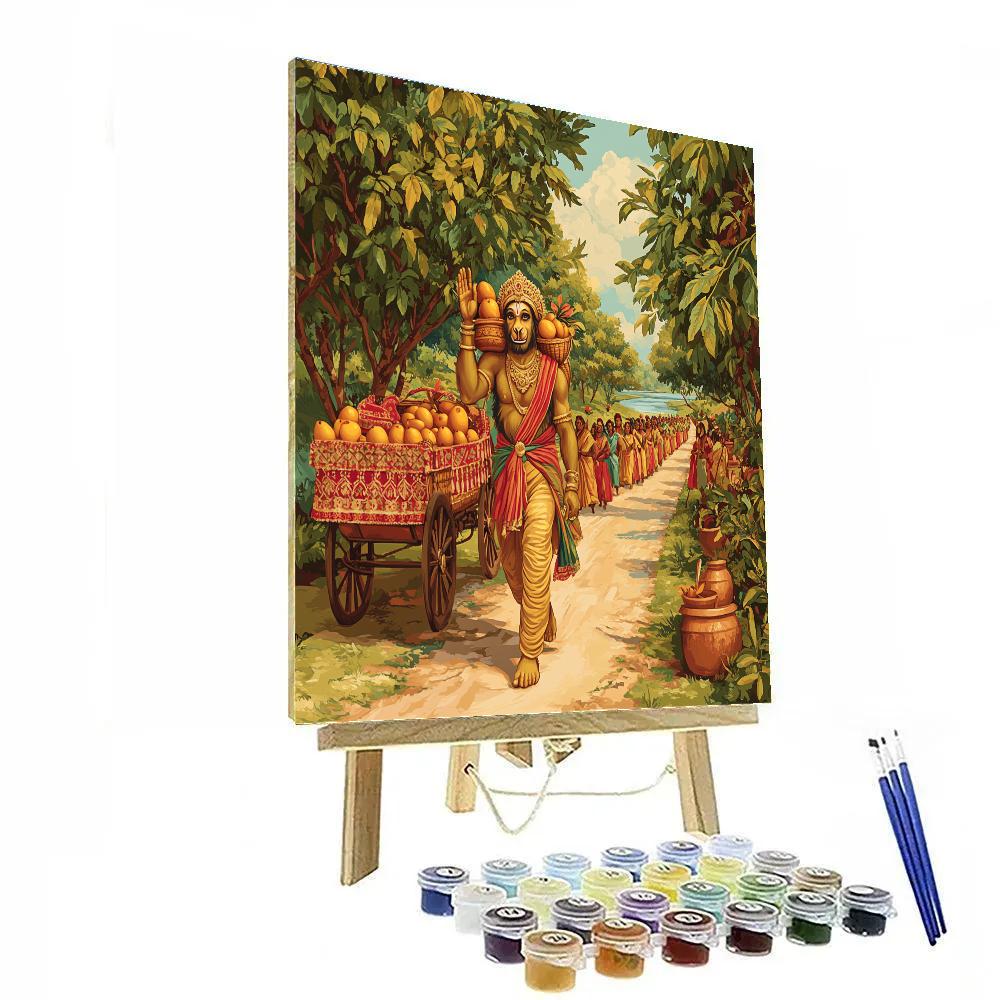 Hanuman Orchard Harvest Parade paint by color