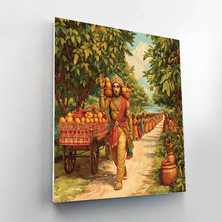 Hanuman Orchard Harvest Parade paint by color