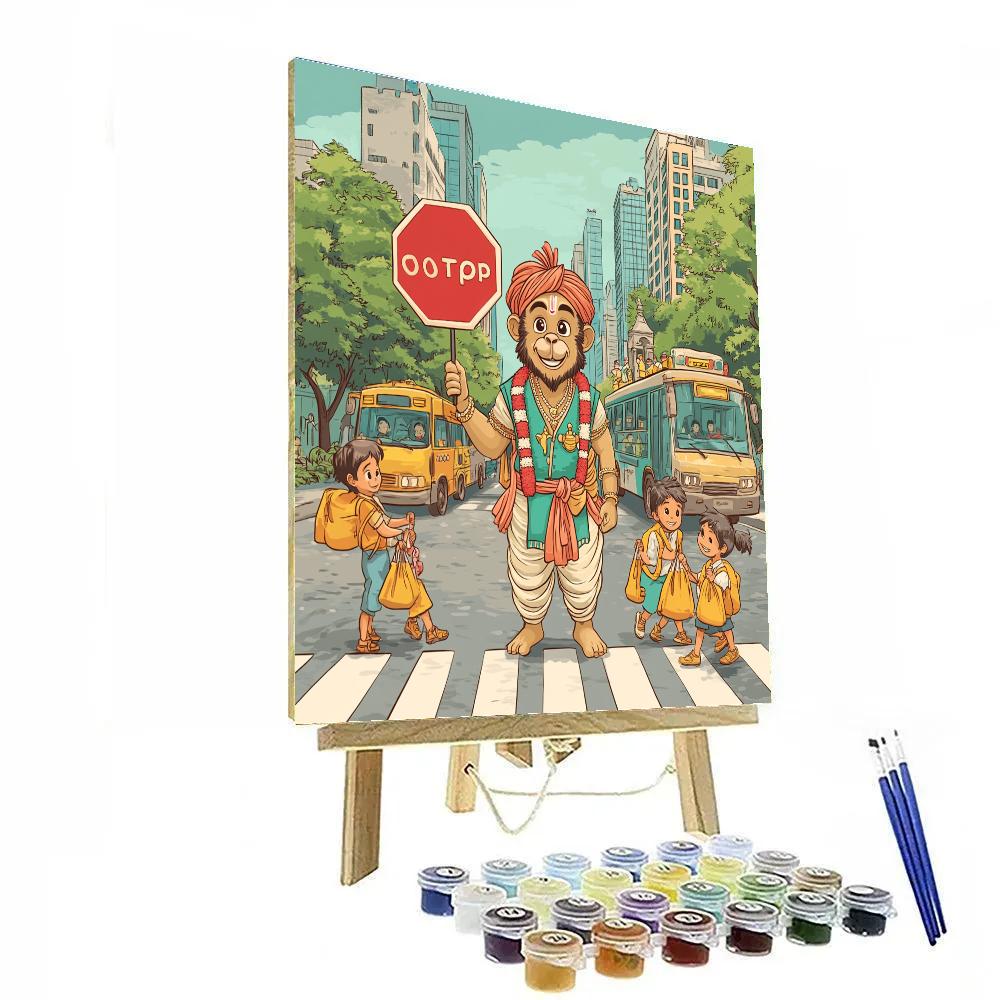 Hanuman City Crossing Patrol paint by numbers