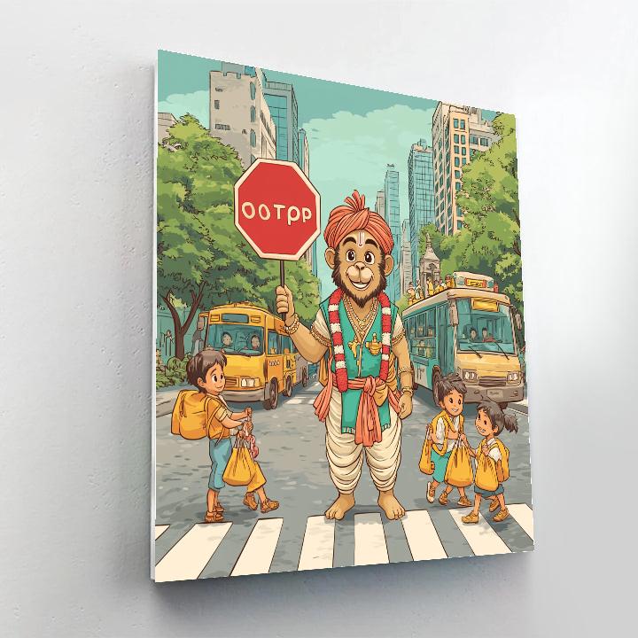 Hanuman City Crossing Patrol paint by numbers