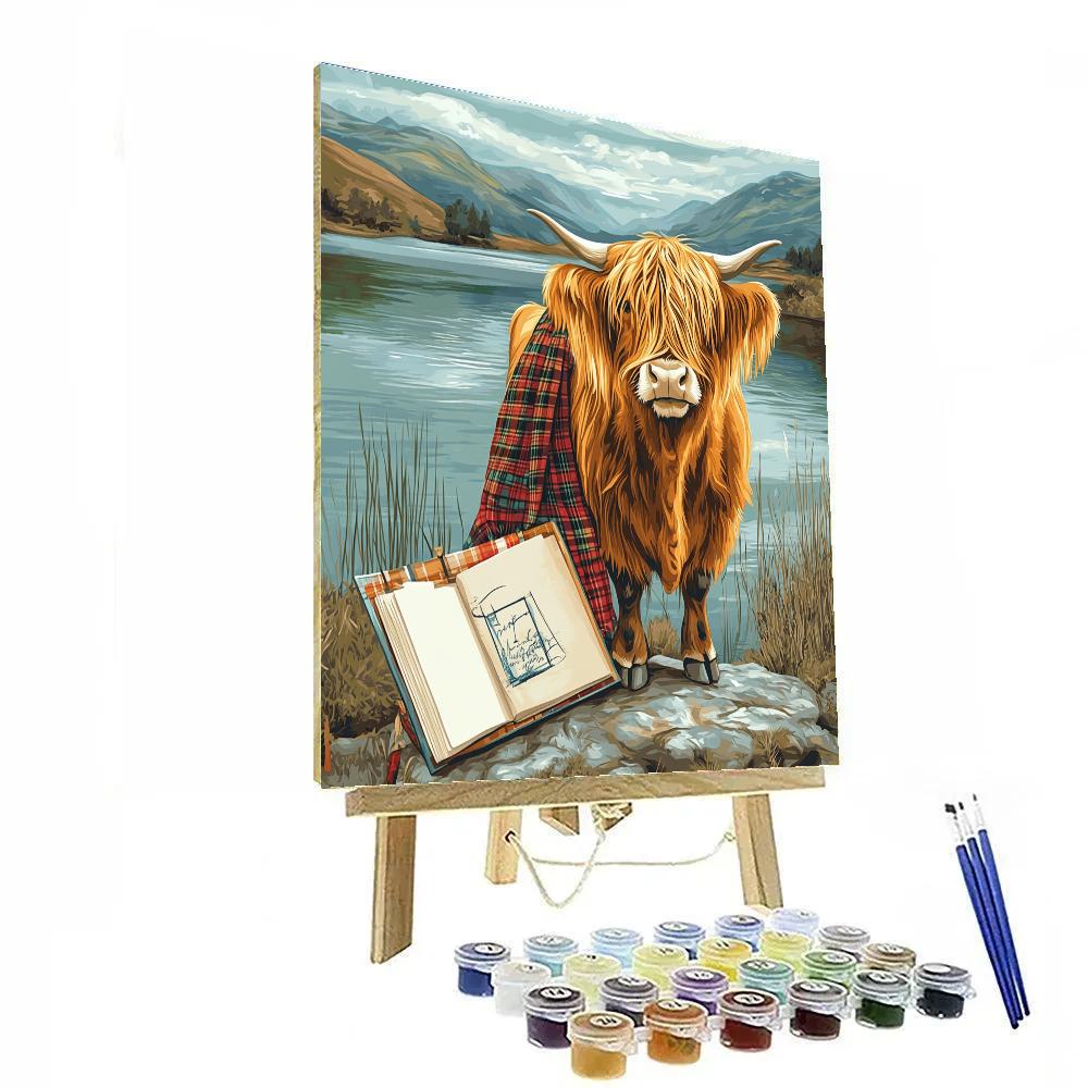 Lochside Sketchbook With Highland Cow Muse paint by color