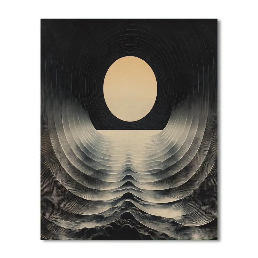 M.C. Escher Inspired Paradox Of Infinite Eclipse Lattice painting number kit