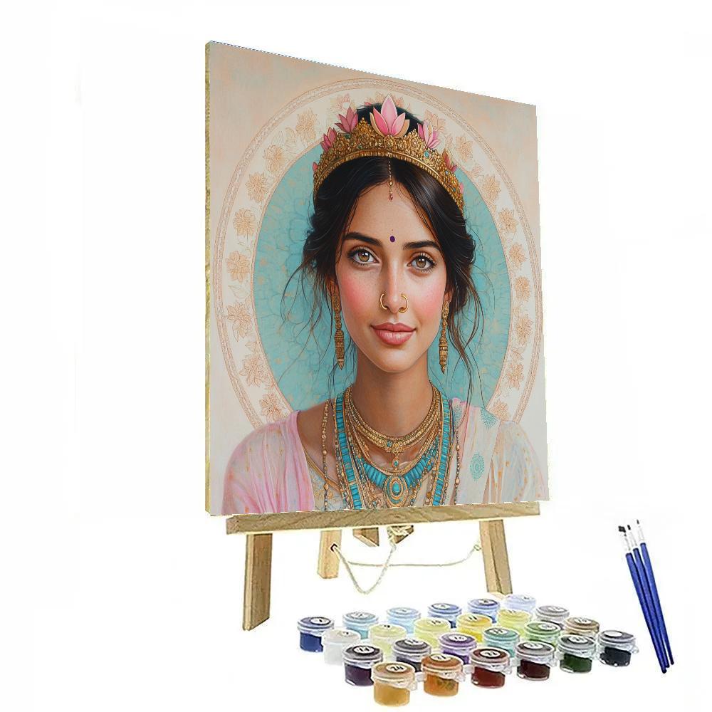 Parvati Lotus Crown Portrait Number painting