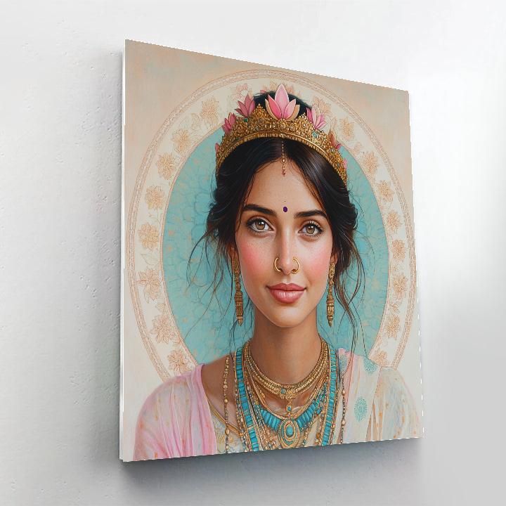 Parvati Lotus Crown Portrait Number painting