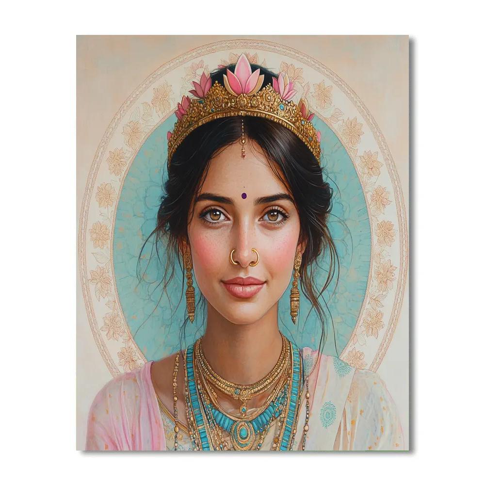Parvati Lotus Crown Portrait Number painting