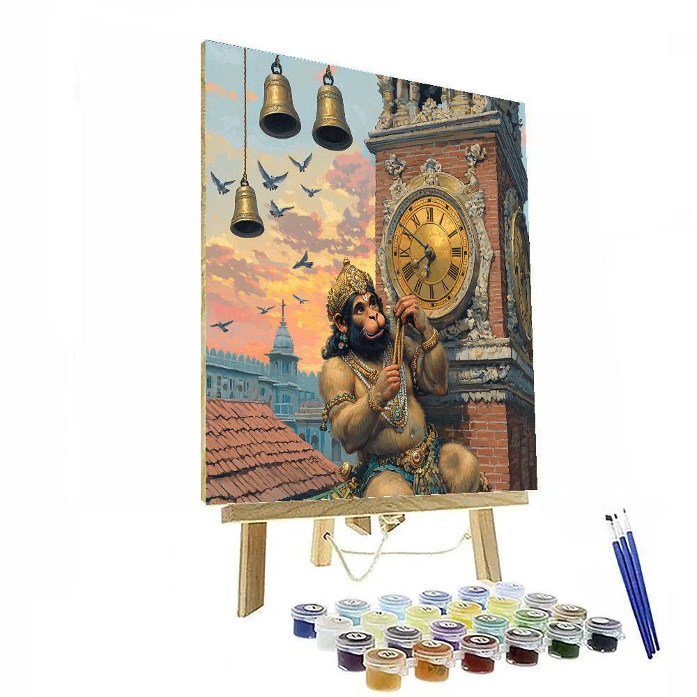 Hanuman Clocktower Timekeeper Paint by numbers kits
