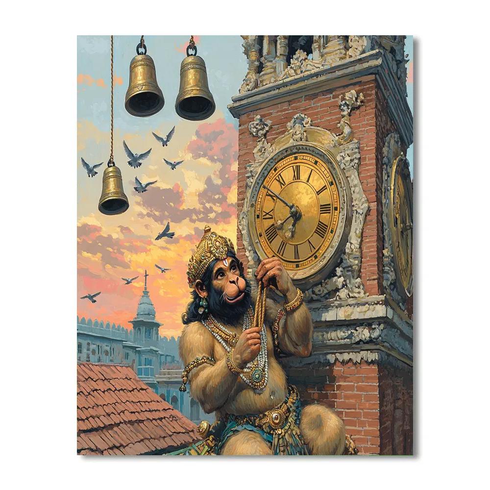 Hanuman Clocktower Timekeeper Paint by numbers kits