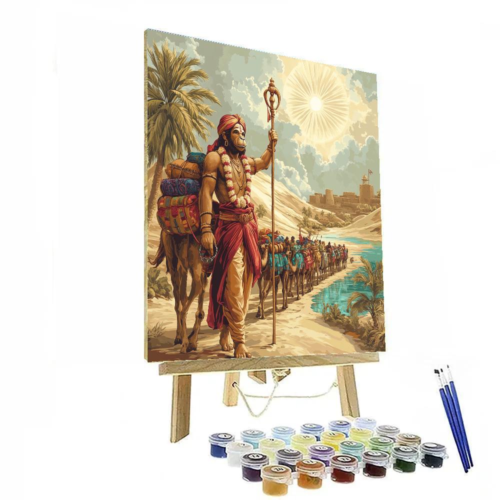 Desert Caravan With Hanuman Guide DIY paint by numbers