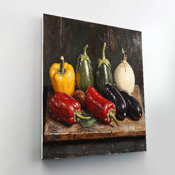 Diego Velázquez Inspired Market Vegetables In Twilight Tonal Harmony Paint by numbers art