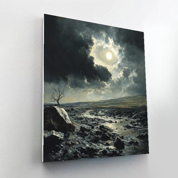Francisco Goya Inspired Eclipse Over Basalt Moor Paint by numbers art