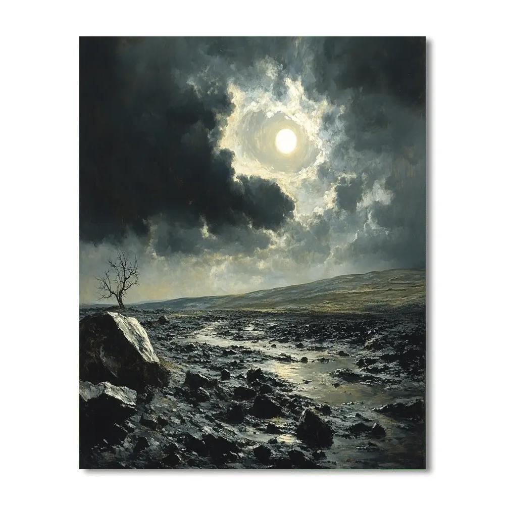 Francisco Goya Inspired Eclipse Over Basalt Moor Paint by numbers art