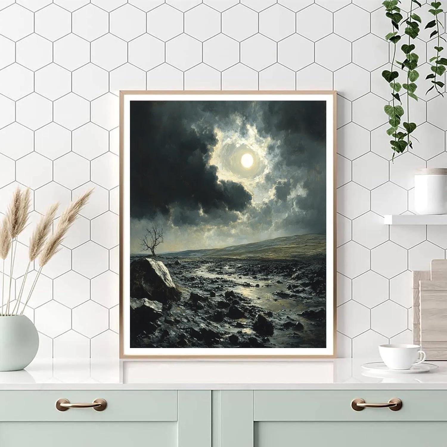 Francisco Goya Inspired Eclipse Over Basalt Moor Paint by numbers art