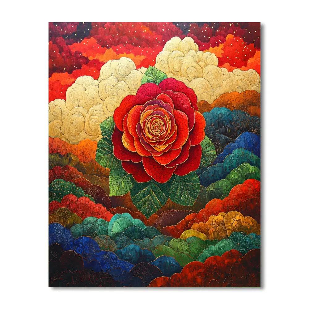 Frida Kahlo Inspired Inner Resilience Nebula Tapestry paint by number