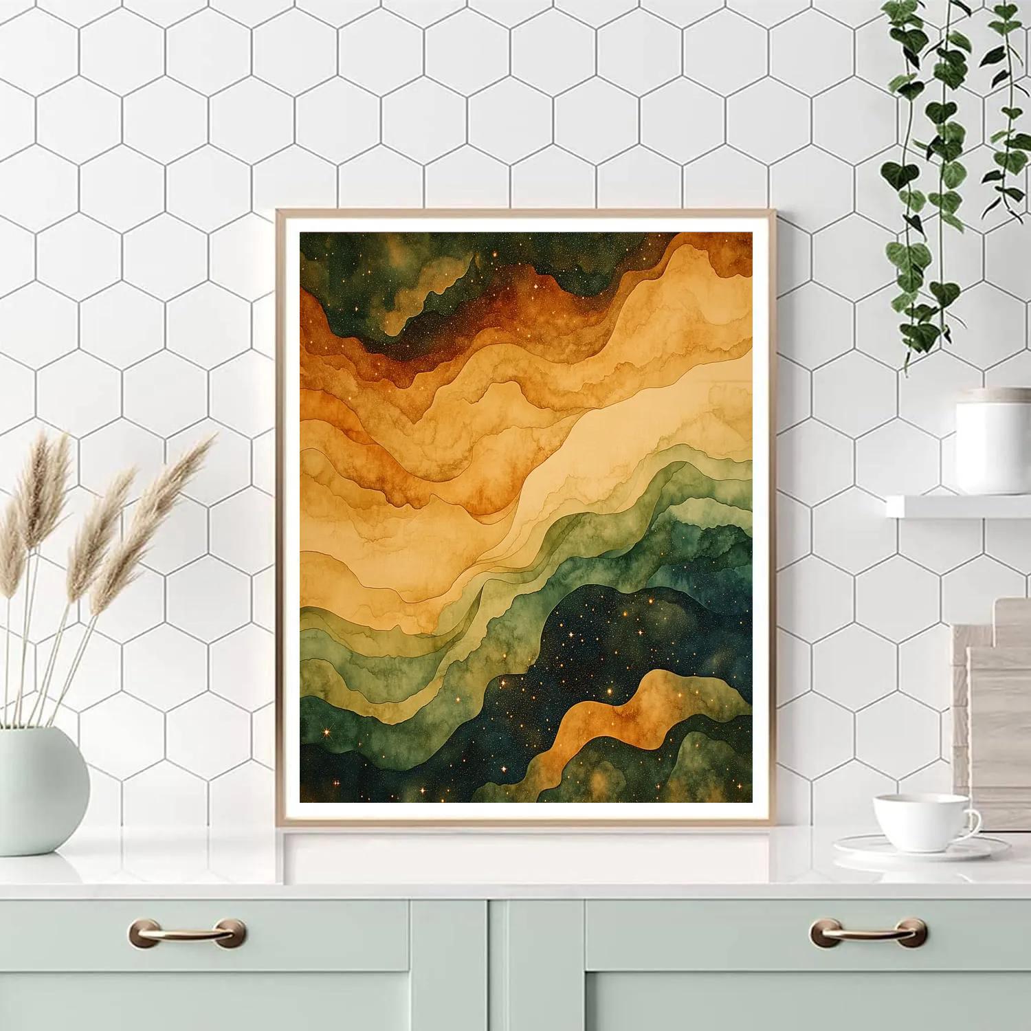 Nandalal Bose Inspired Monsoon Raga Nebula Paint by numbers art