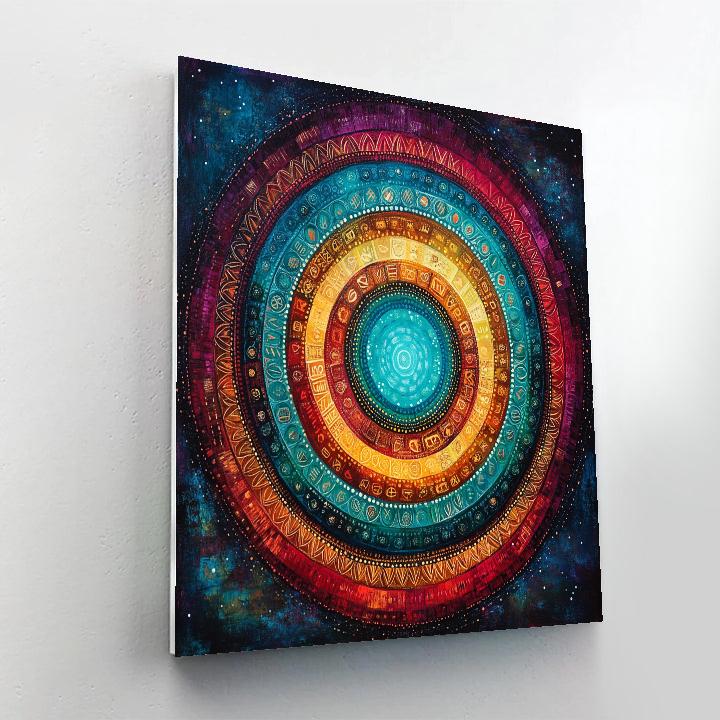 Frida Kahlo Inspired Ancestral Memory Aurora Mandala paint by color