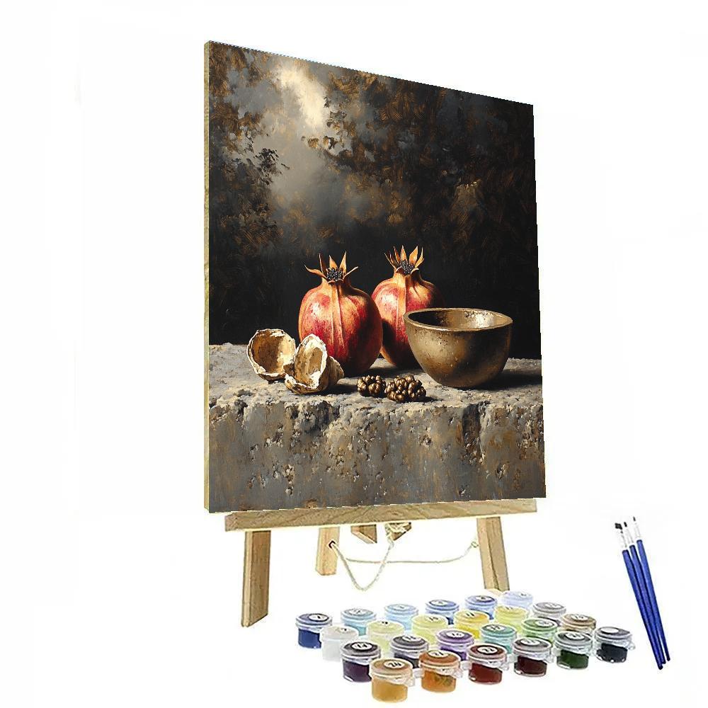 Francisco Goya Inspired Cometlight Still Life Of Withered Pomegranates paint by numbers