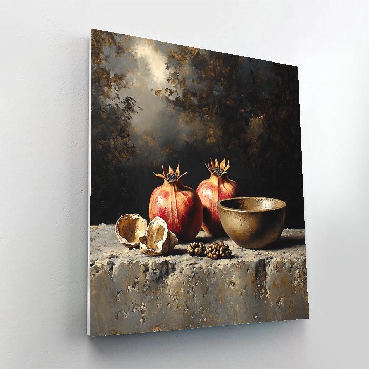 Francisco Goya Inspired Cometlight Still Life Of Withered Pomegranates paint by numbers