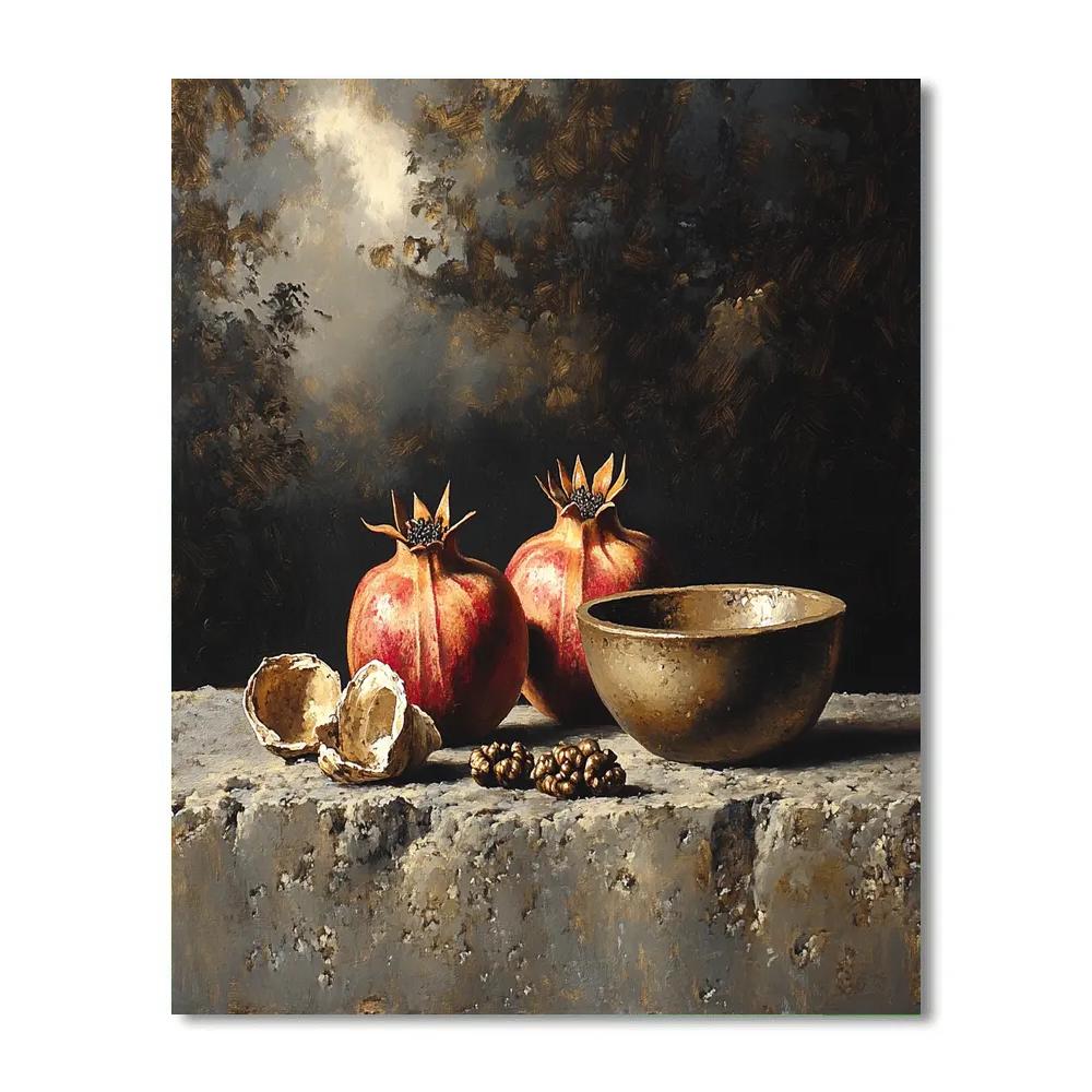 Francisco Goya Inspired Cometlight Still Life Of Withered Pomegranates paint by numbers