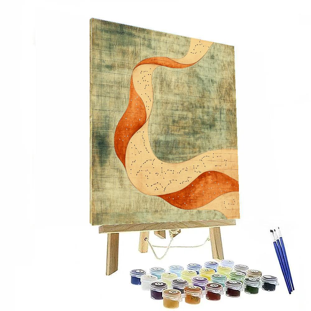 Nandalal Bose Inspired River Of Time Constellation Weave painting number kit