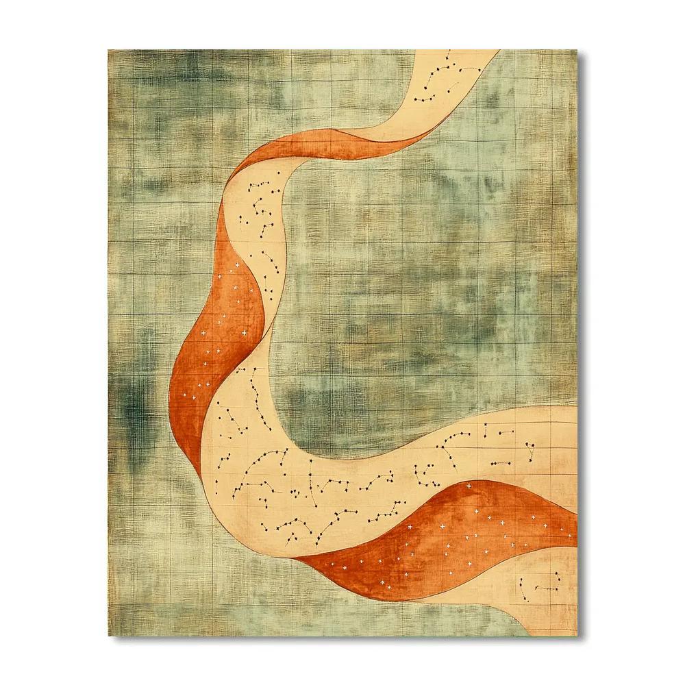 Nandalal Bose Inspired River Of Time Constellation Weave painting number kit