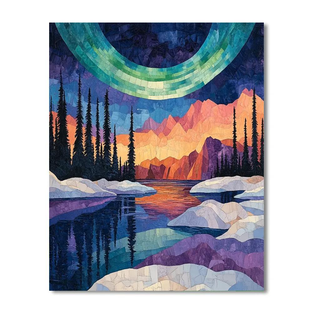 A.Y. Jackson Inspired Boreal Auroral Thaw paint by number