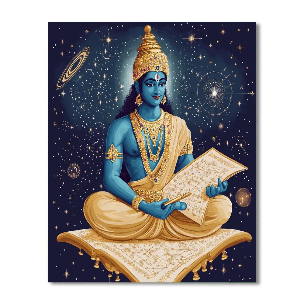 Vishnu As The Cosmic Cartographer Numbered painting kits