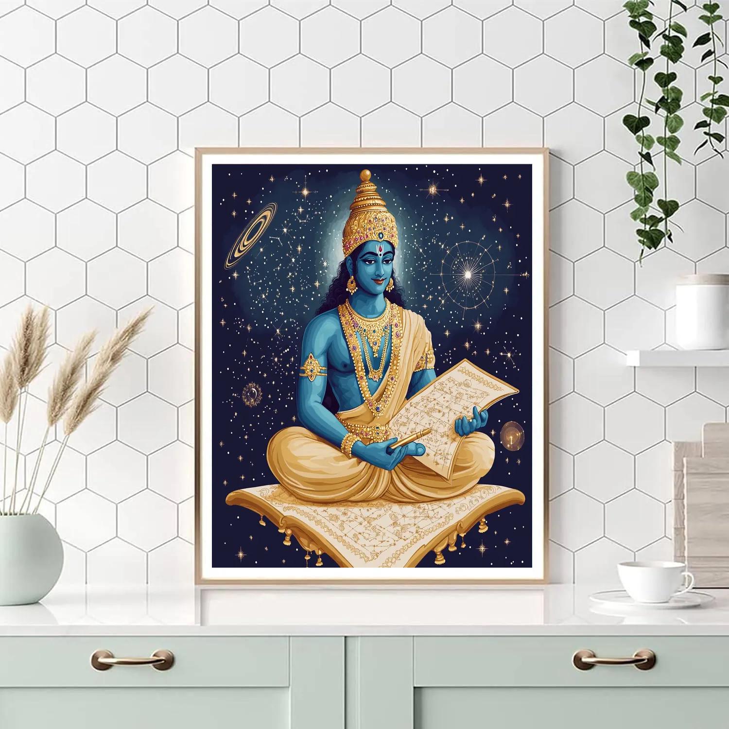 Vishnu As The Cosmic Cartographer Numbered painting kits