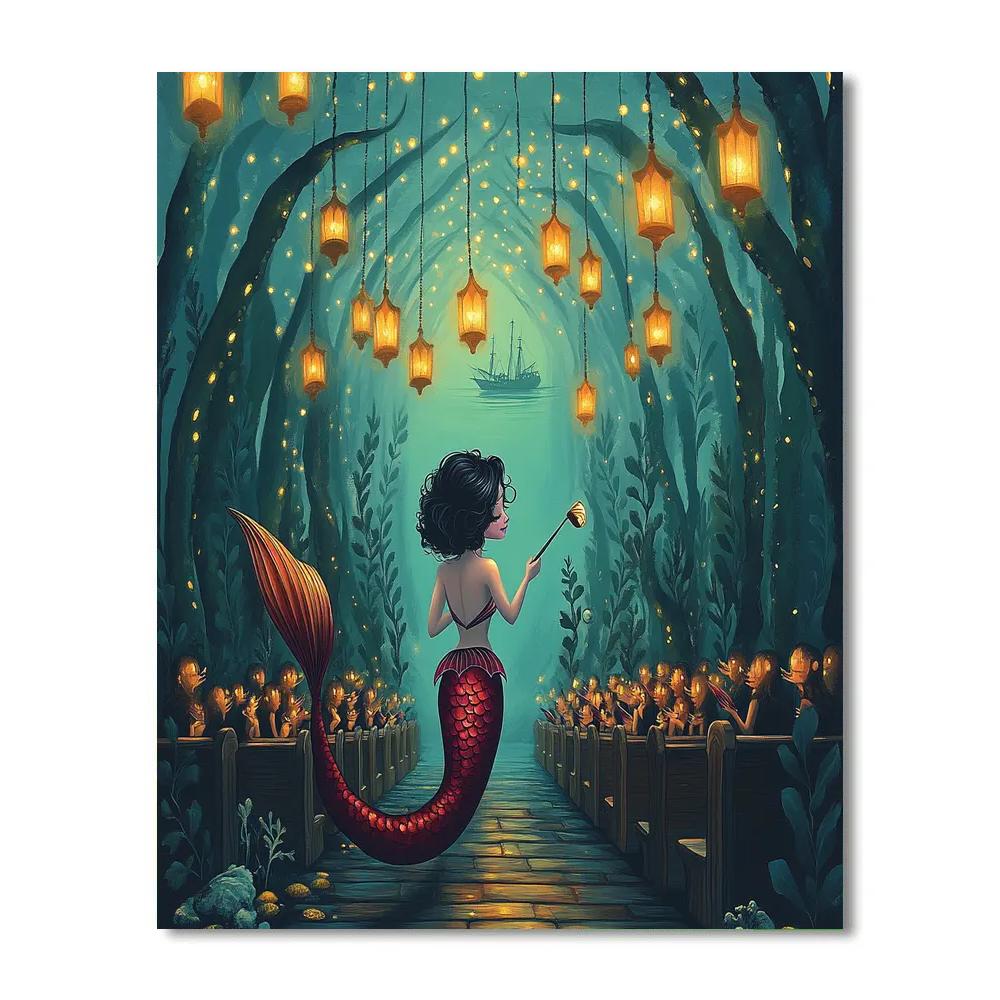 Lantern Kelp Festival With Mermaid Choir Painting by numbers kit
