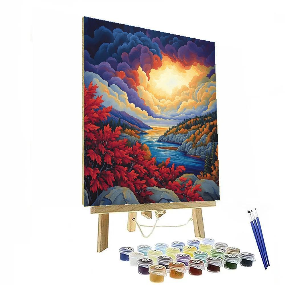 A.Y. Jackson Inspired Algoma Stormlight Over Shield Ridges DIY paint by numbers