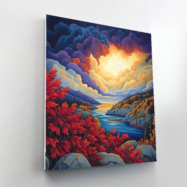 A.Y. Jackson Inspired Algoma Stormlight Over Shield Ridges DIY paint by numbers