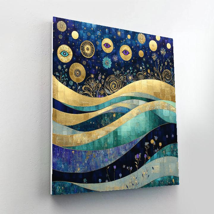 Gustav Klimt Inspired Aurora Lattice Of Quiet Radiance Numbered painting kits