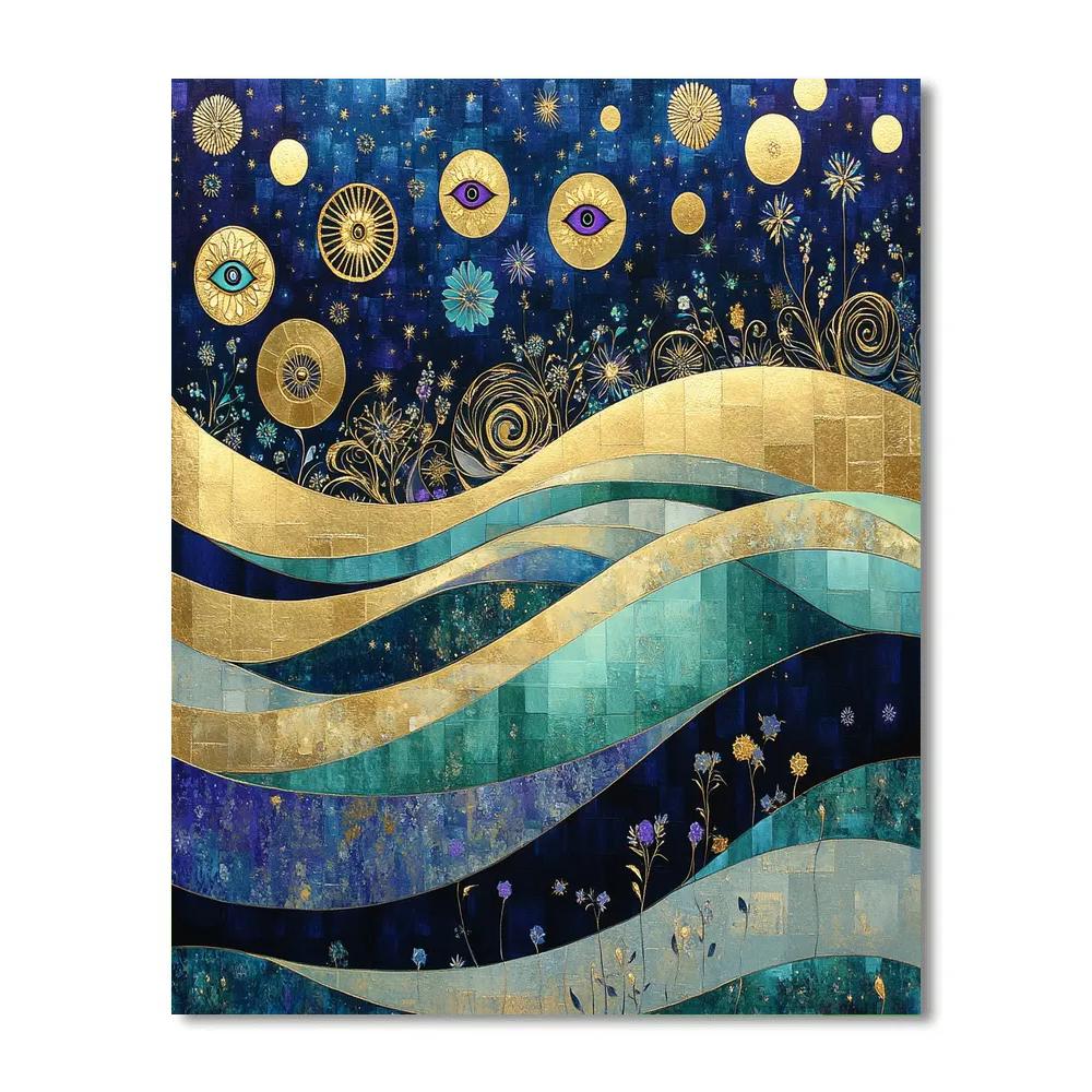 Gustav Klimt Inspired Aurora Lattice Of Quiet Radiance Numbered painting kits