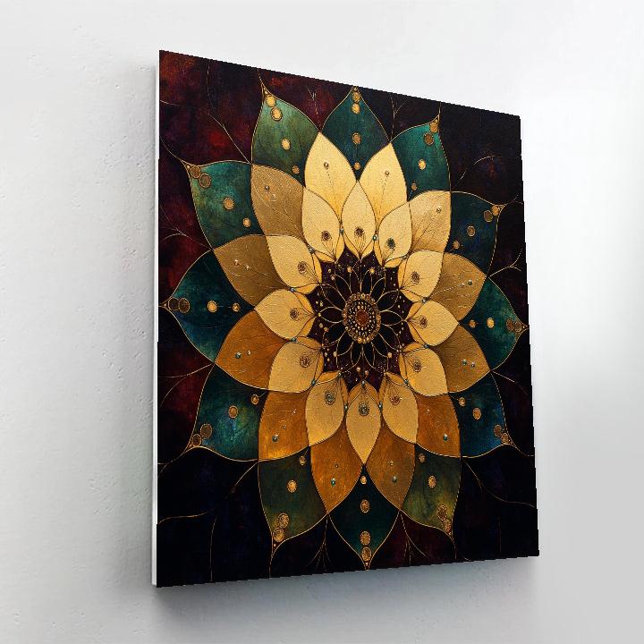 Gustav Klimt Inspired Celestial Bloom Mandala Of Time Streams Numbered painting kits