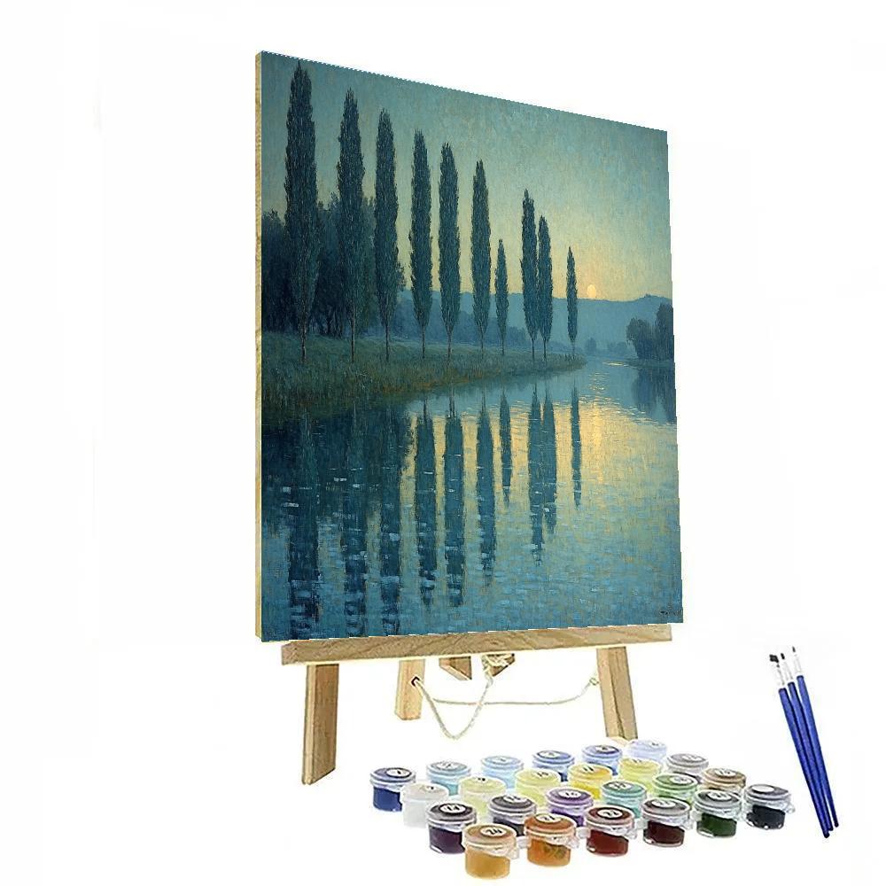 Claude Monet Inspired Zodiacal Light Above River Poplars Paint by numbers kits