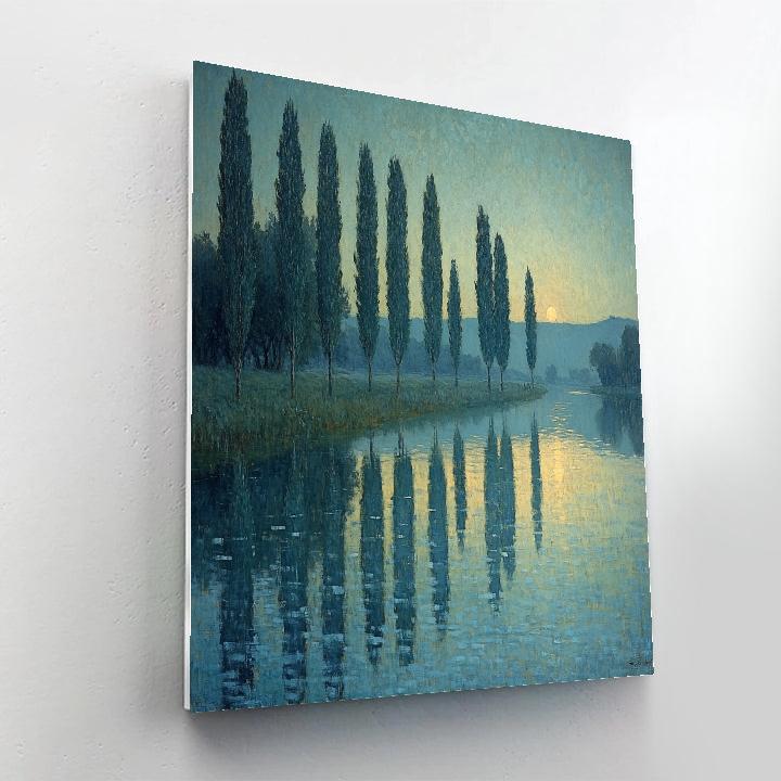 Claude Monet Inspired Zodiacal Light Above River Poplars Paint by numbers kits