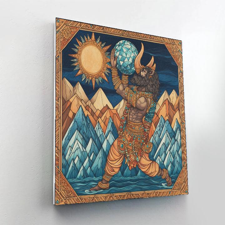 Varaha Lifting The Crystal Continent paint by number