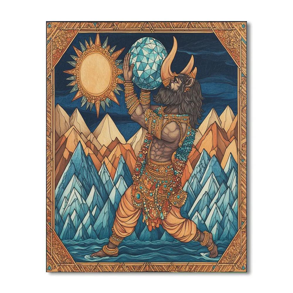 Varaha Lifting The Crystal Continent paint by number