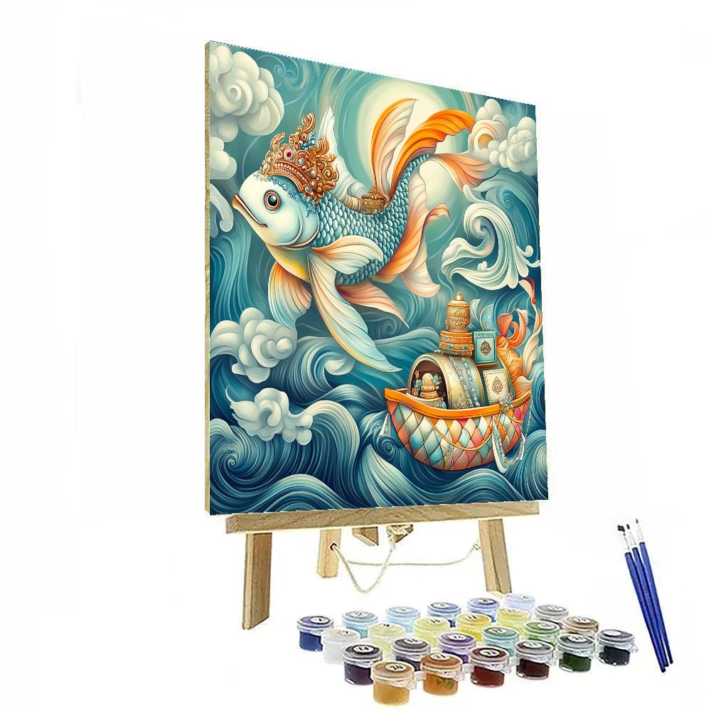 Matsya Guiding The Ark Of Seeds paint by color