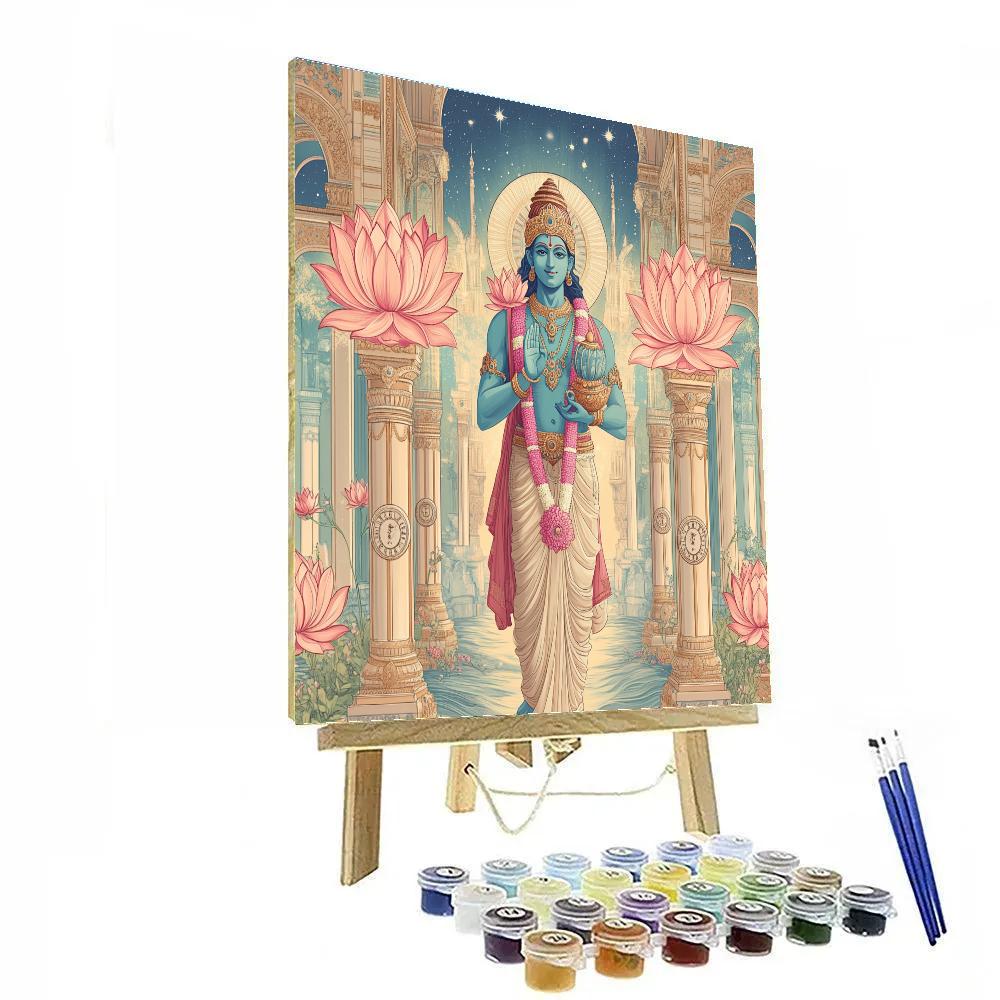 Vishnu In The Palace Of Lotus Clocks painting number kit