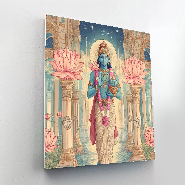 Vishnu In The Palace Of Lotus Clocks painting number kit