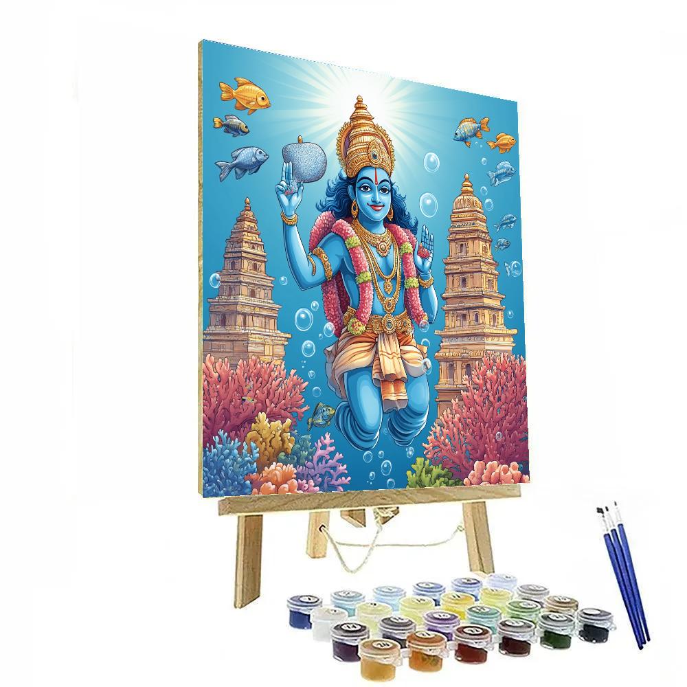 Vishnu Protecting The Coral Temple Reef paint by numbers