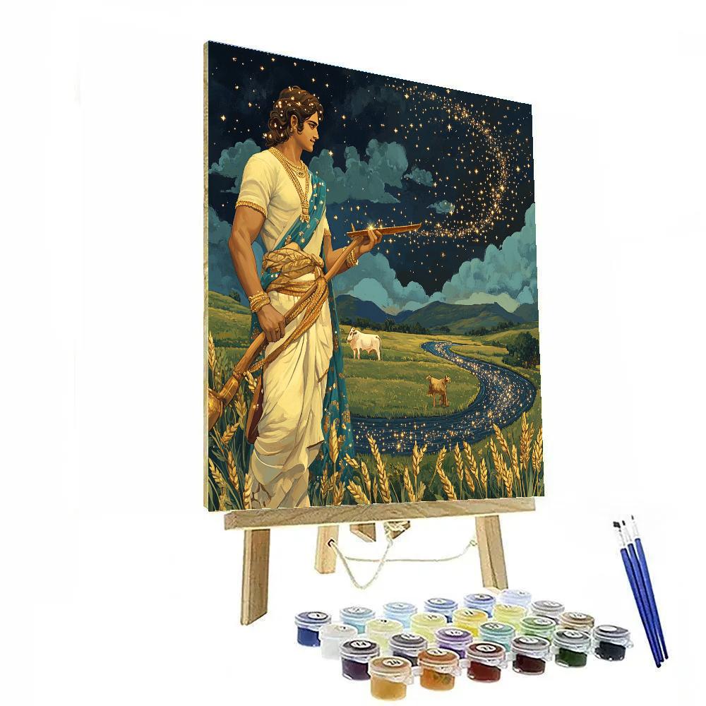 Balarama With The River Plow Of Stars paint by color
