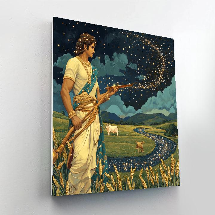 Balarama With The River Plow Of Stars paint by color