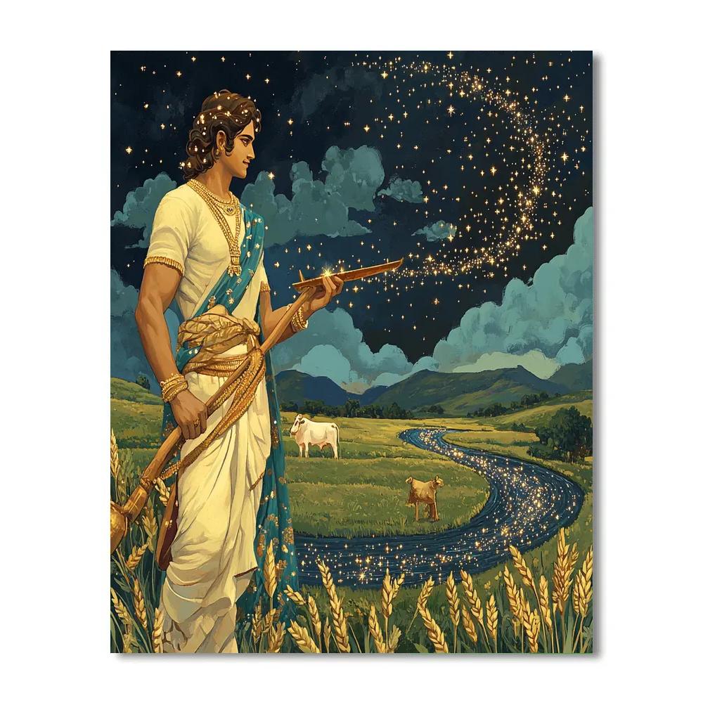 Balarama With The River Plow Of Stars paint by color