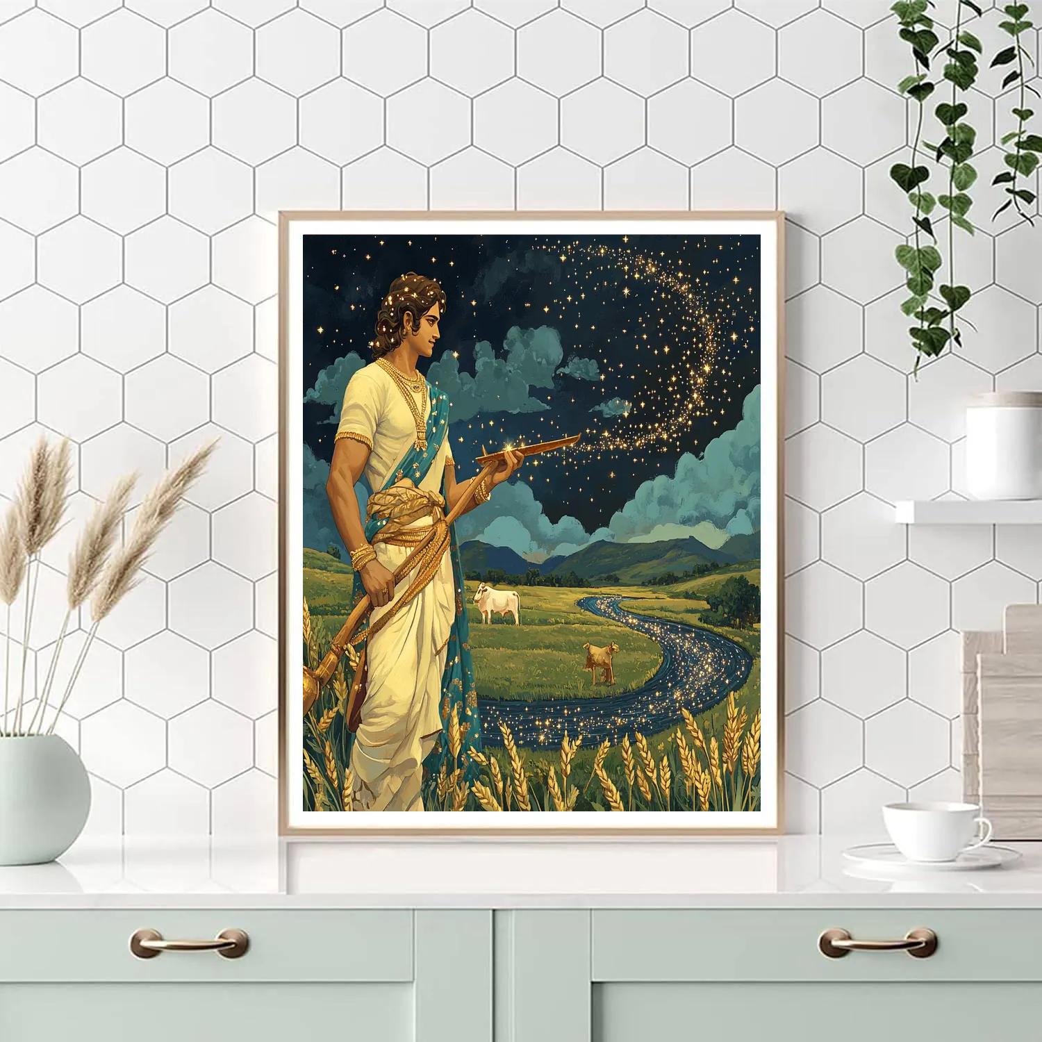Balarama With The River Plow Of Stars paint by color