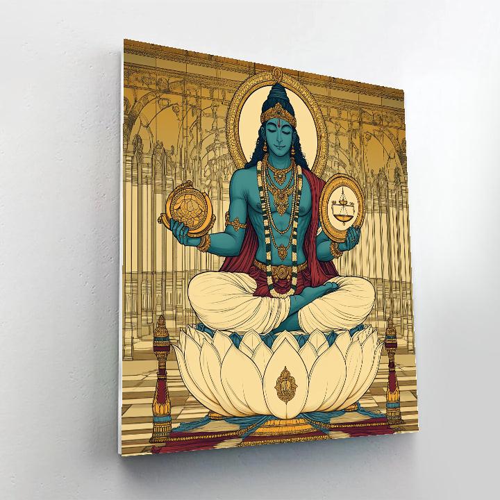 Vishnu Holding The Mirror Of Dharma Paint by numbers art