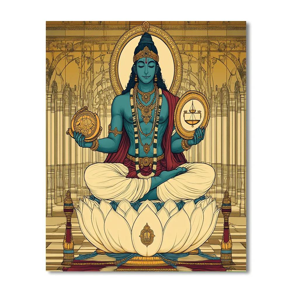 Vishnu Holding The Mirror Of Dharma Paint by numbers art