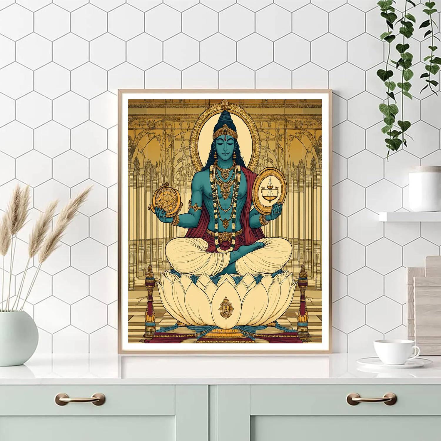 Vishnu Holding The Mirror Of Dharma Paint by numbers art
