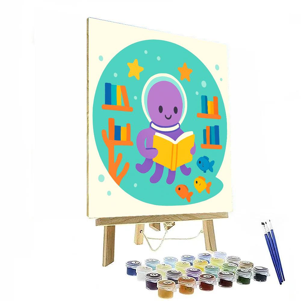 Astro Octopus Library Under The Sea paint by numbers
