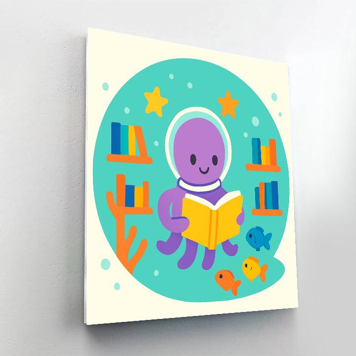 Astro Octopus Library Under The Sea paint by numbers